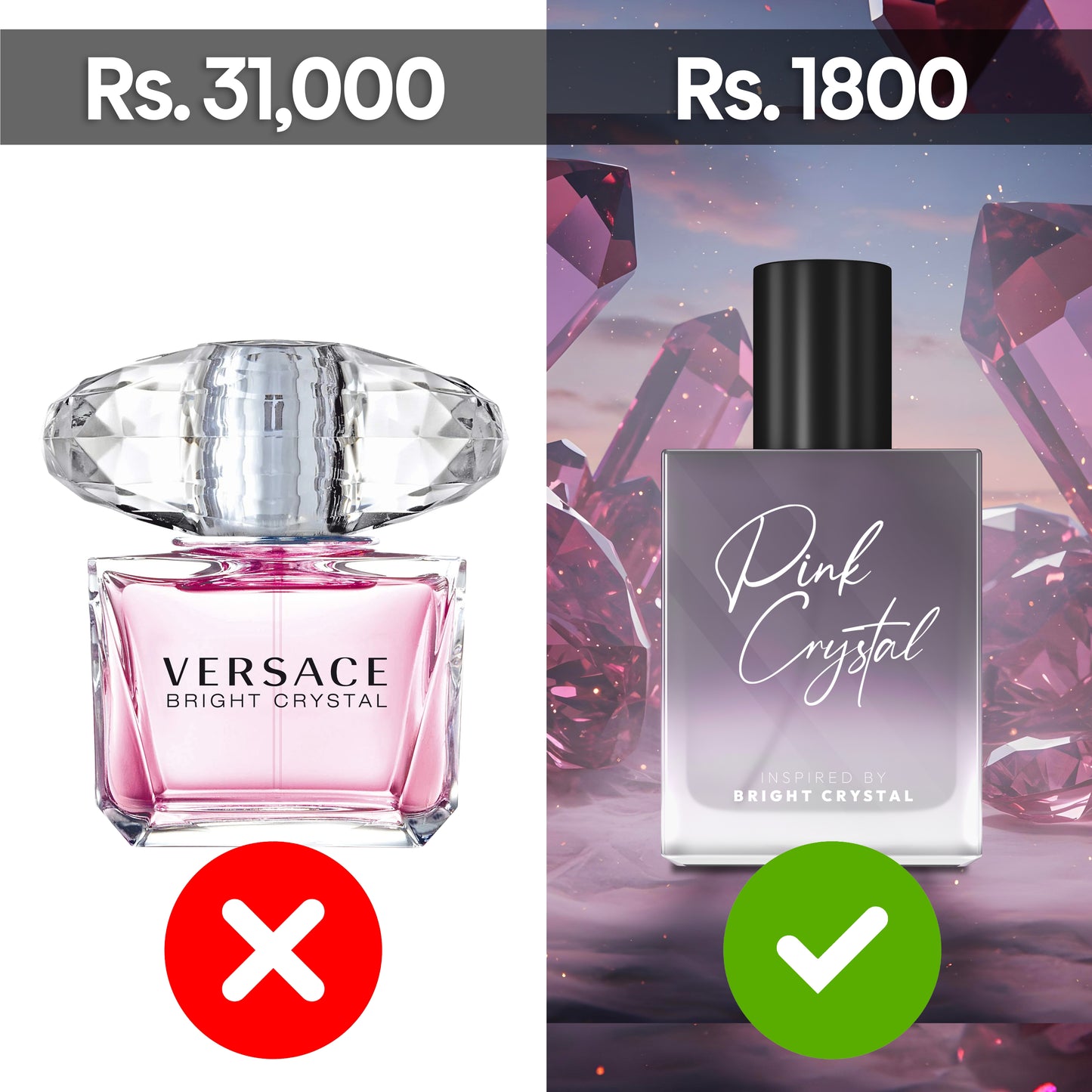 Pink Crystal Inspired By Versace Bright Crystal